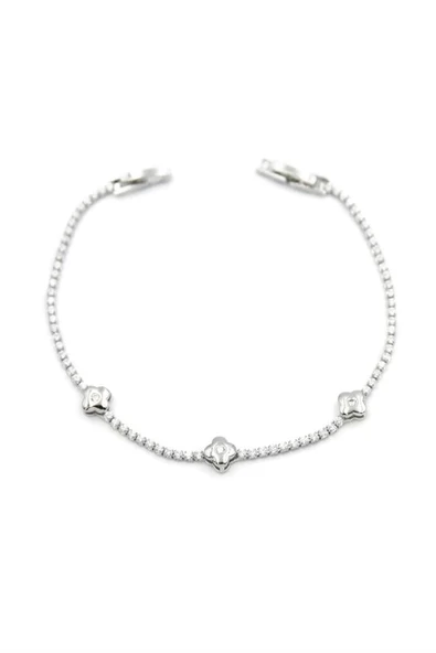 LitaeTrend Taşlı Yonca Bileklik - Gümüş ürün görseli 1