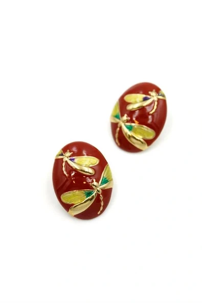 LitaeTrend Yusufçuk Küpe - Kırmızı - Resim 2