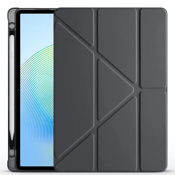 Honor Pad X8A Kılıf Zore Tri Folding Kalem Bölmeli Standlı Kılıf - Resim 8