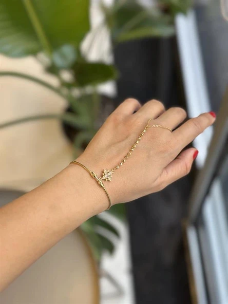 LitaeTrend Taşlı Bilezik Şahmeran - Altın ürün görseli 1