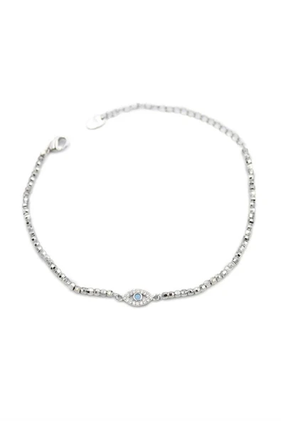 LitaeTrend Dorika Boncuk Göz Bileklik - Gümüş - Resim 2