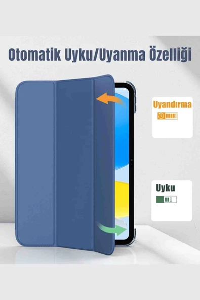 Galaxy Tab S10 FE Plus Uyumlu 13.1" Katlanabilen Standlı Smart Cover Akıllı Tablet Kılıfı - Resim 2