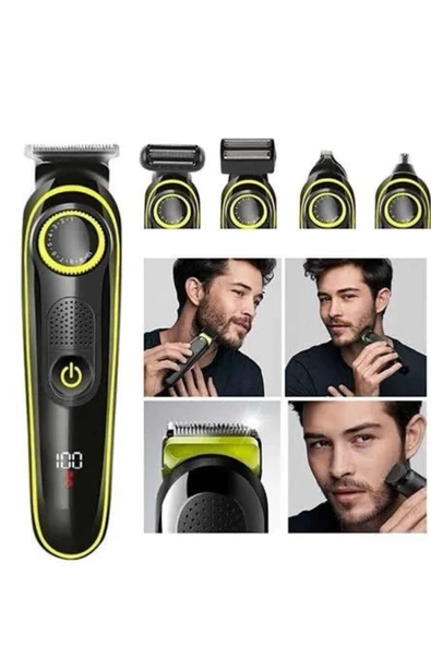 CEYLAN ADAM Saç Sakal Vücut Tıraş Makinesi 5in1 Kablosuz Burun Kulak Tıraş Makinesi - Resim 5