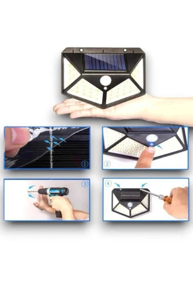 CEYLAN ADAM Güneş Enerjili Bahçe Lambası 100 Led Bahçe Lambası Bahçe Aydınlatma - Resim 5