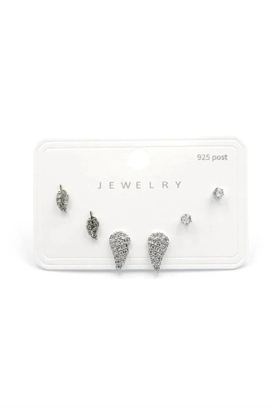 LitaeTrend Çoklu Taşlı Küpe - Gümüş ürün görseli 1