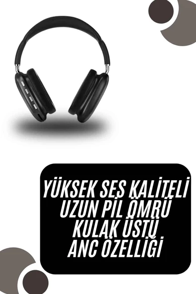 CEYLAN ADAM Kulak Üstü Kablosuz Bluetooth Kulaklık Yumuşak Süngerli SD Kart Girişli - Resim 2