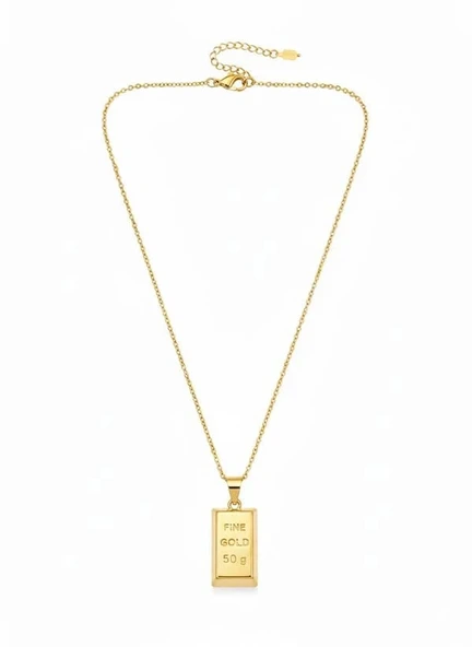 LitaeTrend Külçe Altın Kolye - Küçük Boy - Altın - Resim 2