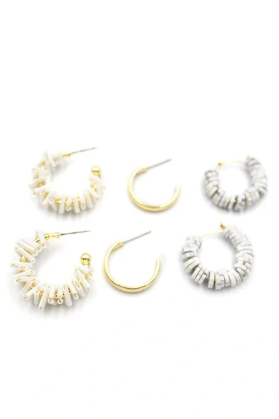 LitaeTrend Kristal Boncuklu Küpe - Beyaz ürün görseli 1