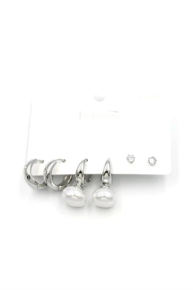 LitaeTrend Çoklu İncili Küpe - Gümüş ürün görseli 1