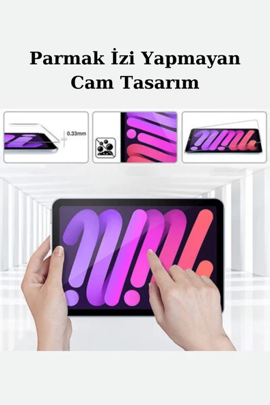 iPad 10.9 inç 10.Nesil Fuchsia Tablet Temperli Cam Ekran Koruyucu - Resim 5