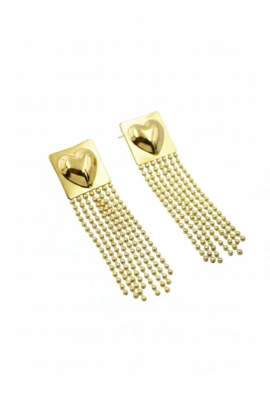 LitaeTrend Kalp Küpe - Altın - Resim 2