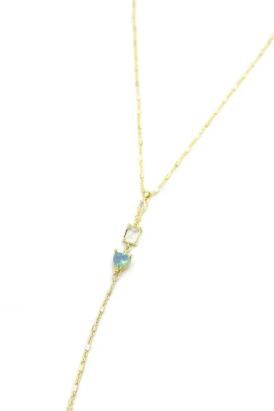 LitaeTrend Taşlı Y Kolye - Altın ürün görseli 1