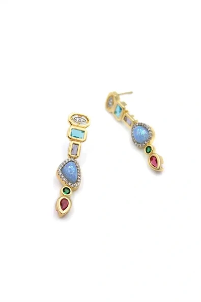 LitaeTrend Taşlı Vip Küpe - Altın ürün görseli 1