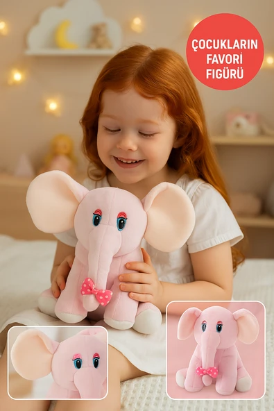 Beyaz Fil Peluş Oyuncak 20×17 cm – Çocuk Odası Dekoru, Sevimli Bebek Hediyesi, Yumuşak Peluş Figür ürün görseli 1