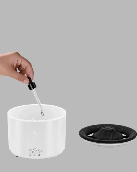 CEYLAN ADAM Alev Efektli Aromaterapi Difüzörü – 360 ml Su Hazneli, Sessiz ve Zaman Ayarlı - Resim 2