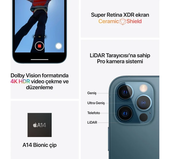 Apple iPhone 12 Pro 128 GB Gümüş (Apple Türkiye Garantili) - Resim 6