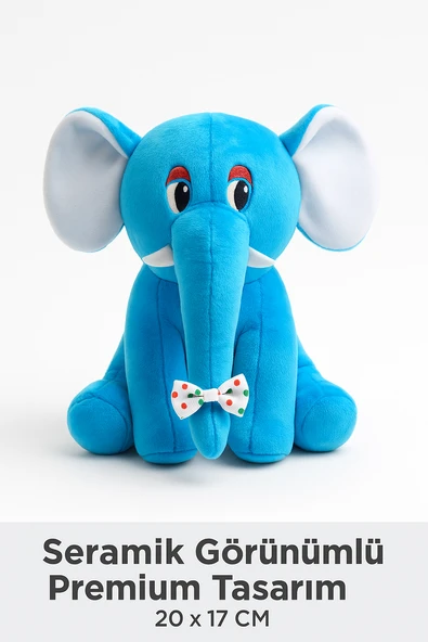 Kahverengi Fil Peluş Oyuncak 20×17 cm – Çocuk Odası Dekoru, Sevimli Bebek Hediyesi, Yumuşak Peluş Figür - Resim 3