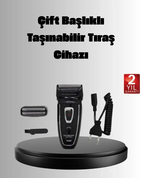 CEYLAN ADAM Şarjlı Kablosuz Tıraş Makinesi Çift Başlık Kuru Tıraş Ergonomik Taşınabilir ürün görseli 1