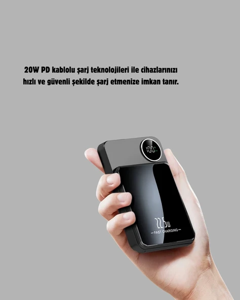 CEYLAN ADAM MagSafe Uyumlu Powerbank 20W PD 15W - Resim 3
