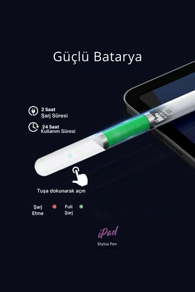 iPad Avuçiçi Algılamayan 1. Nesil Elma Tablet Kalemi - Resim 4