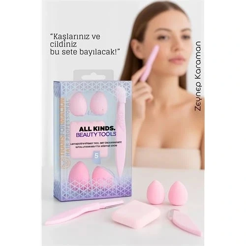 CEYLAN ADAM 5’li Makyaj Süngeri ve Kaş Usturası Seti – Profesyonel Güzellik Araçları ürün görseli 1