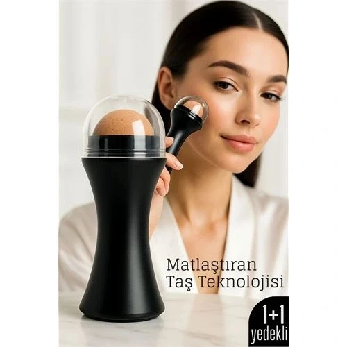 CEYLAN ADAM Volkanik Taşlı Yağ Emici Yüz Roller - + Yedek Taşlı Set – Ciltteki Yağı Anında Al, Mat Görünüm Kazan! ürün görseli 1