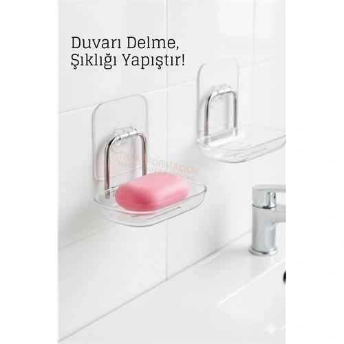 CEYLAN ADAM Yapışkanlı Sabunluk – Su Giderli, Katı Sabun Kutusu, 13 x 9 cm ürün görseli 1