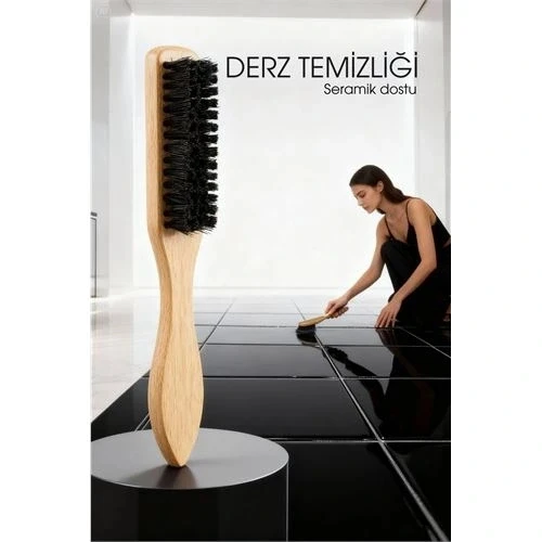 CEYLAN ADAM Ahşap Saplı Derz Temizleme Fırçası – Hassas Seramikler İçin Bristol Kıllı Fırça ürün görseli 1