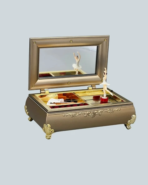 CEYLAN ADAM Balerinli Müzikli Takı Kutusu Piyano Tasarım Kız Çocuk Hediyelik - Resim 5