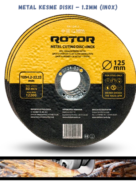 6'lı Disk seti 125x22,23 Metal+Seramik+Ahşap 6 parça - Resim 5