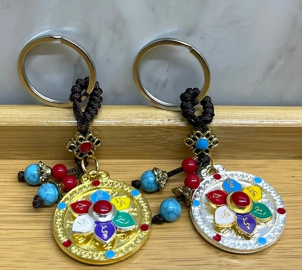 Metal Lotus Tılsımlı Şans Anahtarlık Alk4460 ürün görseli 1