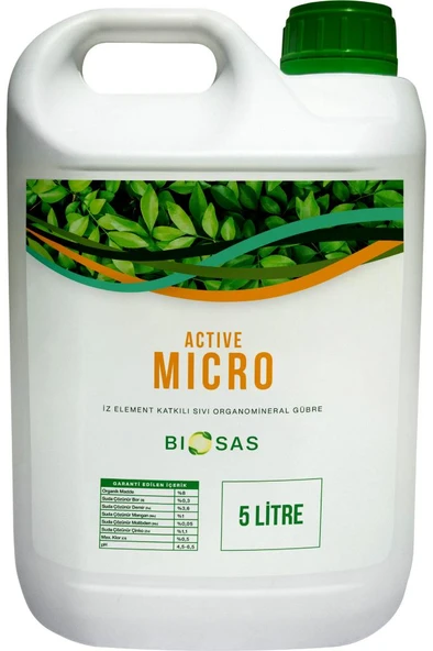 Biosas Active Micro 5 LT İz Element Katkılı Orgamineral Gübre ürün görseli 1