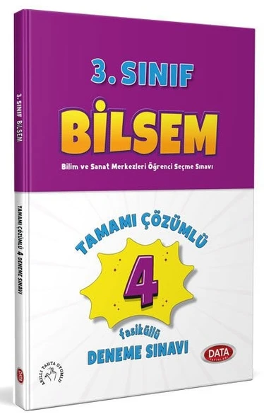 3. Sınıf Bilsem Tamamı Çözümlü 4 fasikül Deneme Sınavı Data Yayınları ürün görseli 1