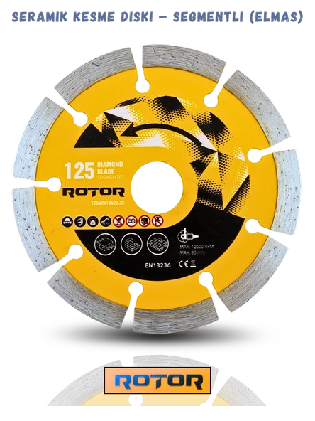 6'lı Disk seti 125x22,23 Metal+Seramik+Ahşap 6 parça - Resim 3