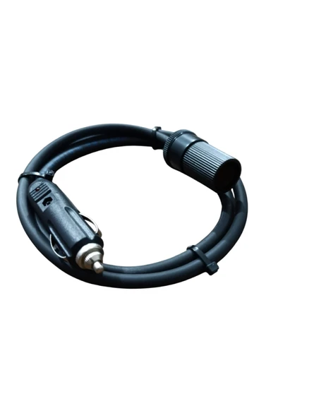 Araç Çakmaklık Uzatma Kablosu 12-24 Volt 16 Amper 2 X1,5mm TTR Bakır 1 Mt-Siyah - Resim 3