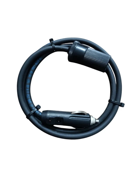 Araç Çakmaklık Uzatma Kablosu 12-24 Volt 16 Amper 2 X1,5mm TTR Bakır 1 Mt-Siyah ürün görseli 1