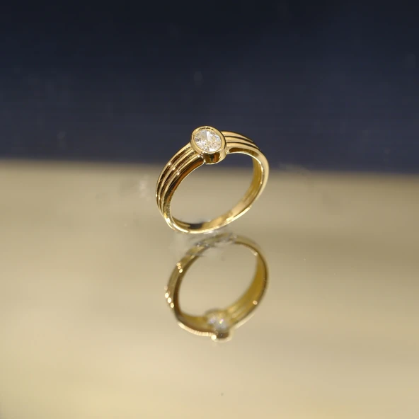 Ajda yüzük 925 Ayar 1,00 ct Gümüş Yüzük - Resim 5