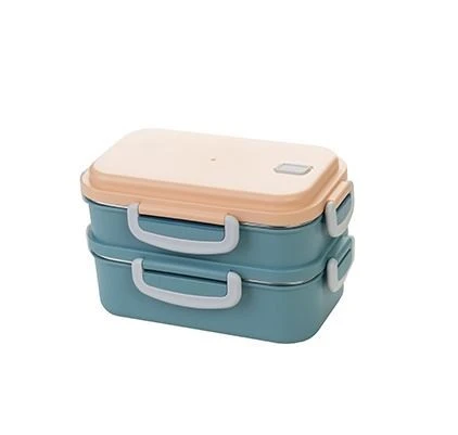 kulplu çelik sefer tası - yemek termosu saklama kabı 2 katlı 400+450=850ml.yeşil - Resim 2