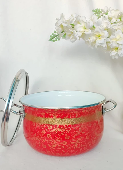 Ebruliemaye  Vintage  24 cm etnik dekor 5 litre süt yoğurt  güveç tencere - Resim 2