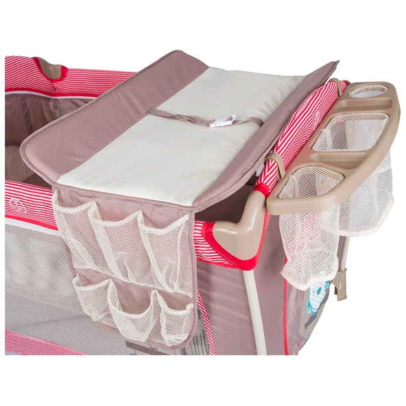 Kanz Hamburg 70x110cm Dönenceli Oyun Parkı Seyahat Yatağı - Kırmızı - Resim 2