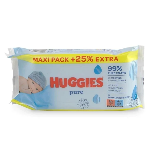 Huggies Pure Yenidoğan Hassas Islak Havlu 72 Yaprak 10'lu Maxi Paket (720 Yaprak) - Resim 2