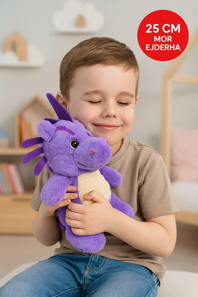 Mor Ejderha Peluş Oyuncak – Yumuşak Dolgulu Sevimli Peluş Ejderha 28 cm Çocuk Oyuncak ürün görseli 1