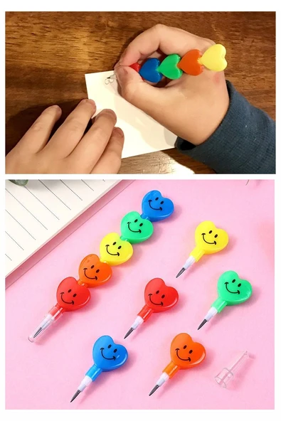 Kalpli Emoji Yumurtlayan Kurşun Kalem 1 Adet Eğlenceli Hediyelik Kurşun Kalem Gülen Yüzlü Kurşun Kalem Karne Hediyesi - Resim 4