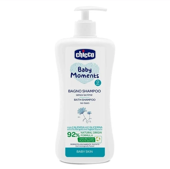 Chicco Baby Moments Göz Yakmayan Yenidoğan Saç ve Vücut Şampuanı 500 ml ürün görseli 1
