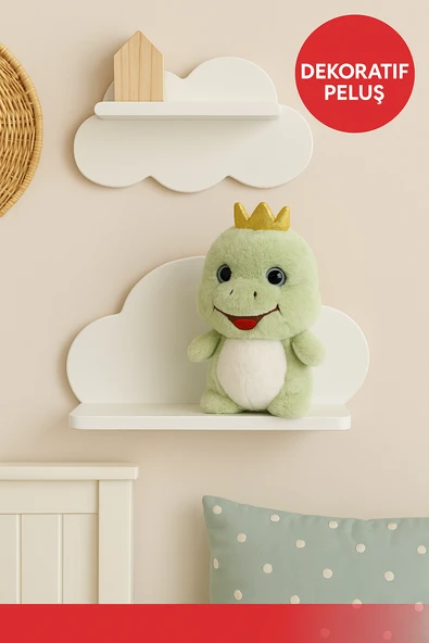 25 CM Taçlı Dino Peluş Oyuncak – Sevimli Yeşil Dinozor | Çocuk Hediyesi & Oyun Arkadaş - Resim 2