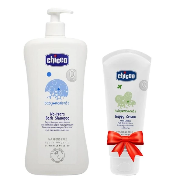 Chicco Göz Yakmayan Saç ve Vücut Şampuanı 750ml + Chicco Pişik Önleyici Krem 100ml ürün görseli 1