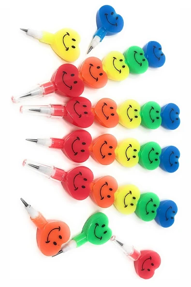 Kalpli Emoji Yumurtlayan Kurşun Kalem 6 Adet Eğlenceli Hediyelik Kurşun Kalem Gülen Yüzlü Kurşun Kalem Karne Hediyesi - Resim 3