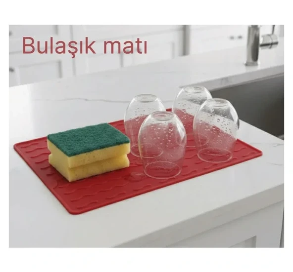 Silikon Bulaşık Kurulama Matı 30*40 cm Gıdaya Uygun Uzun Ömürlü (5314) - Resim 3