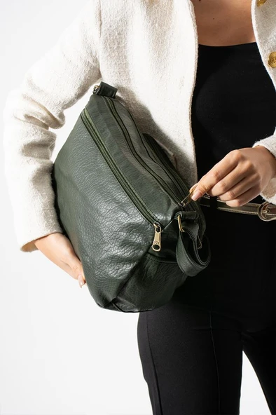 Y.Suni Deri Kadın Postacı Çanta Çok Cepli 30*20 Cm Vegan Deri Bayan Çapraz Askılı Omuz Çantası - Resim 3