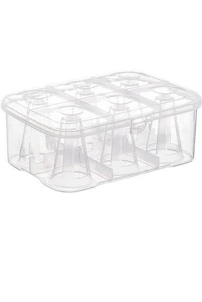 Su Bardağı Taşıma Kutusu Büyük  Şeffaf - 6 Bardak Kapasiteli Piknik Kutusu - Resim 3